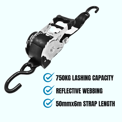 6m Lock N Go Retractable Ratchet Strap